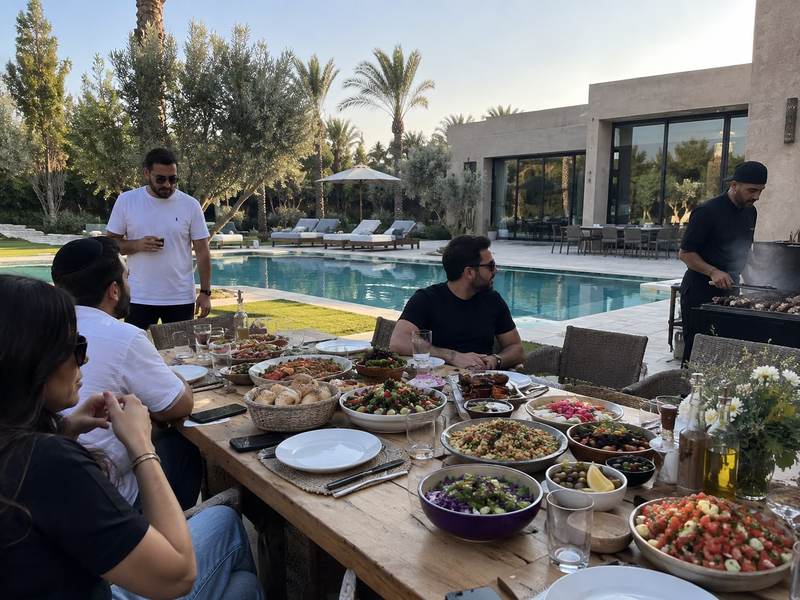 Repas cacher servi à la villa à Marrakech